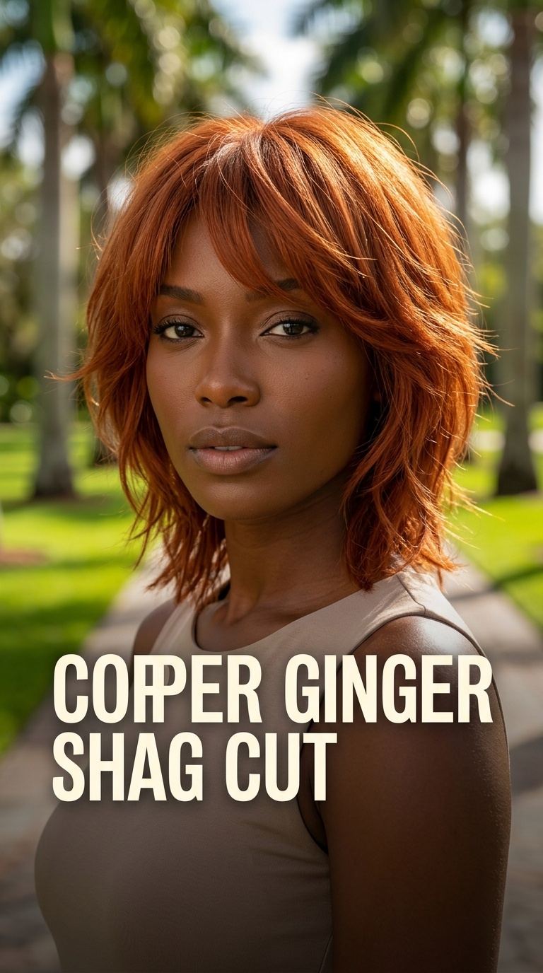 Copper Ginger Shag Cut