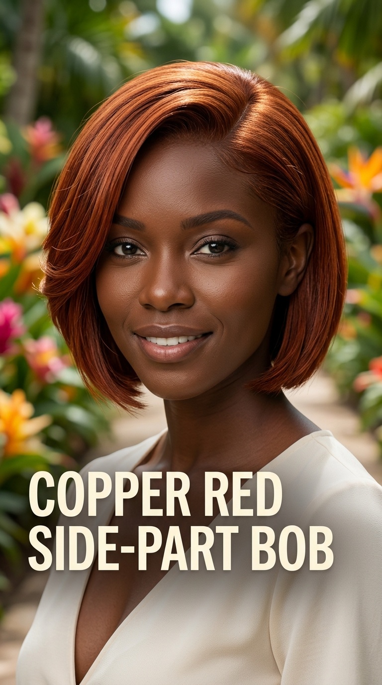 Copper Red Side-Part Bob