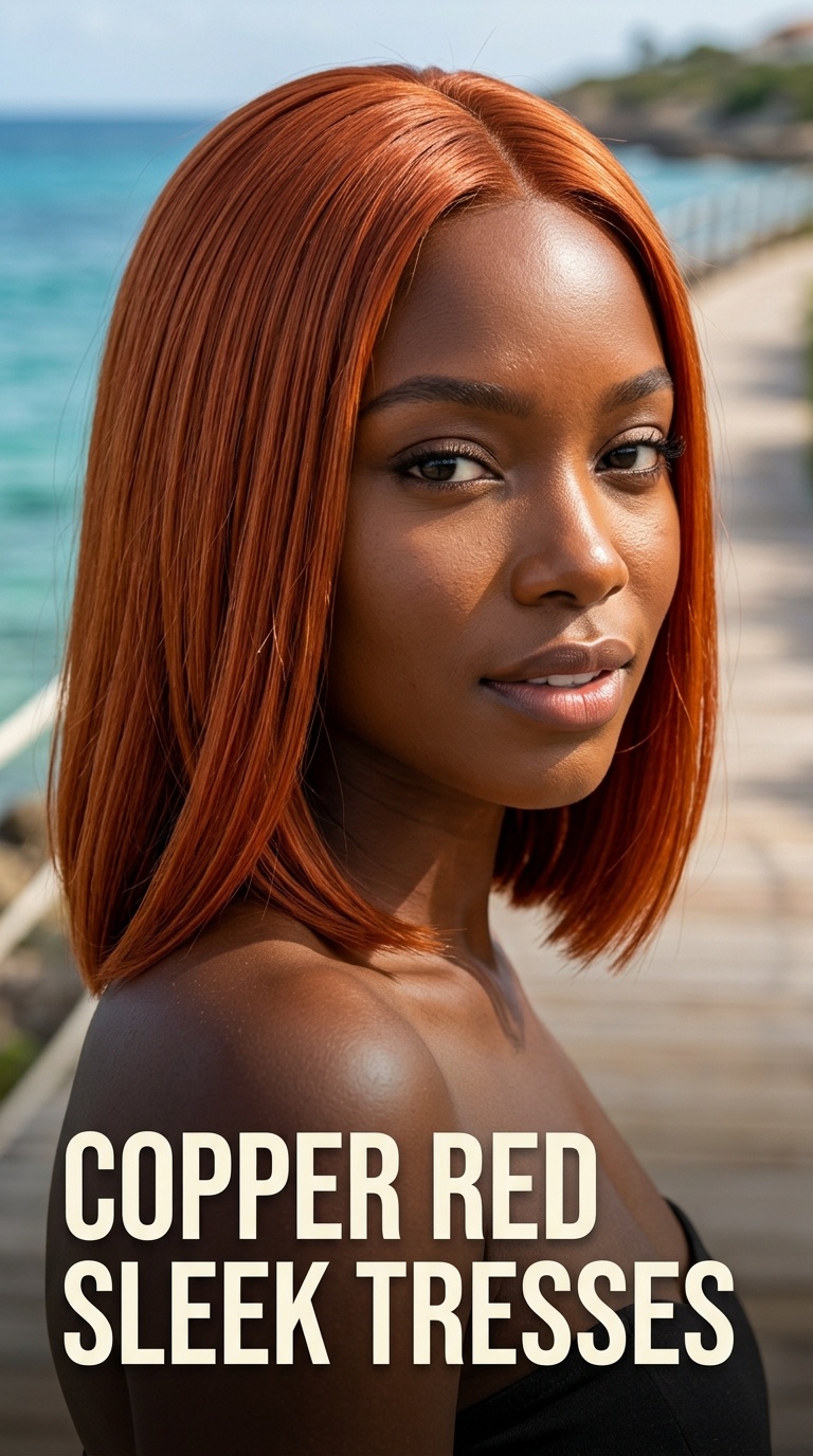 Copper Red Sleek Tresses