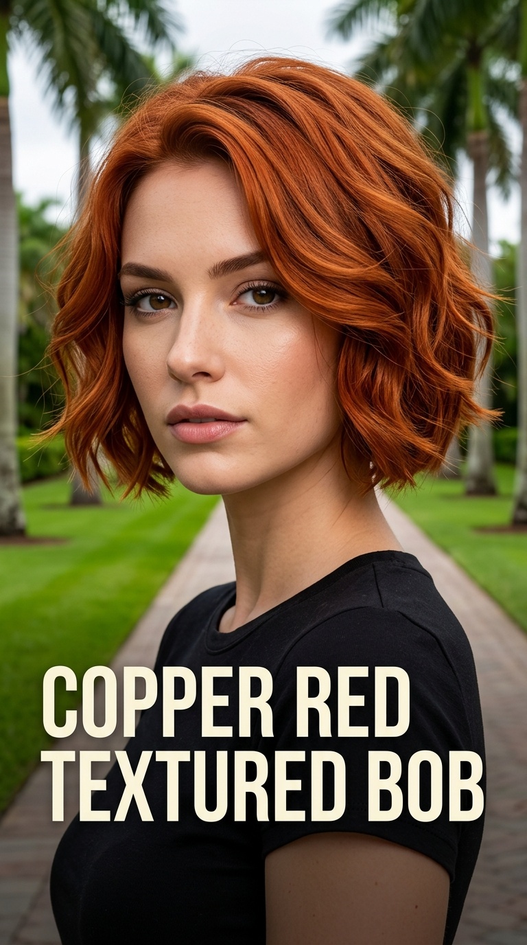 Copper Red Textured Bob