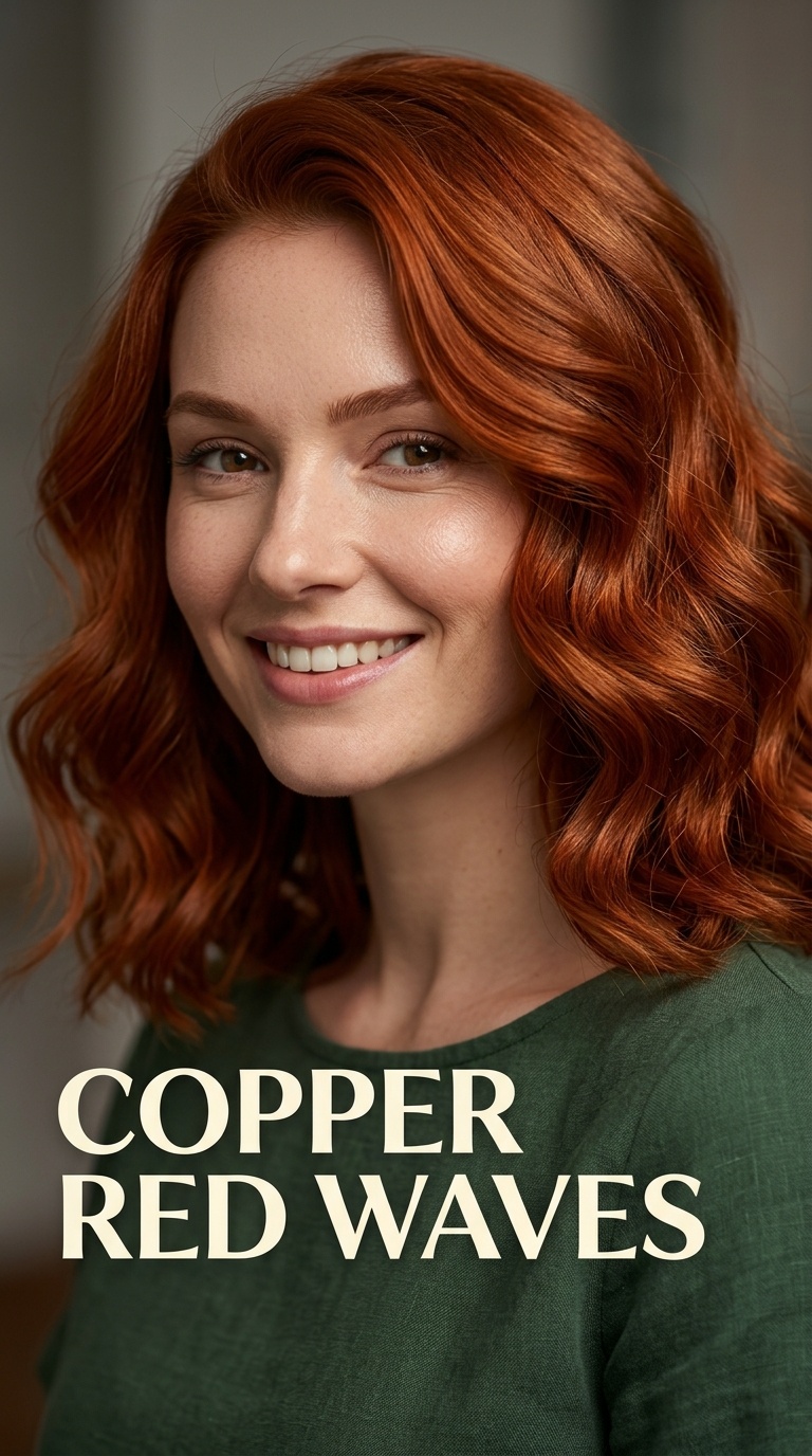 Copper Red Waves