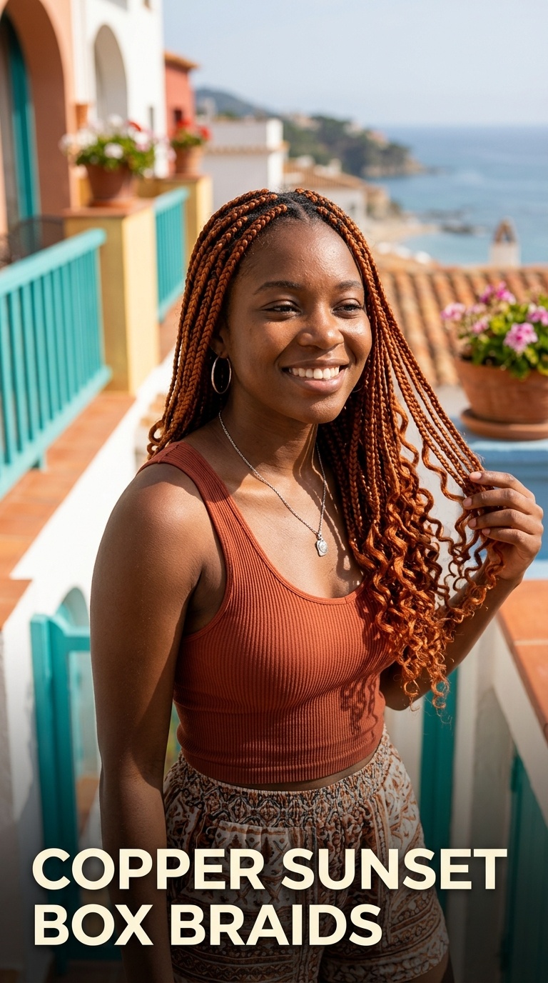 Copper Sunset Box Braids