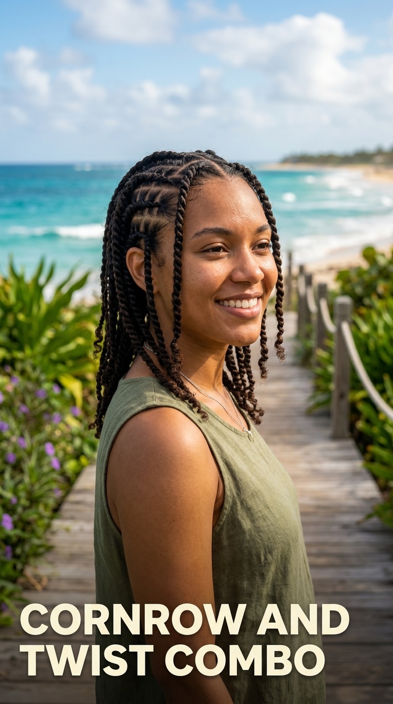 Cornrow and Twist Combo