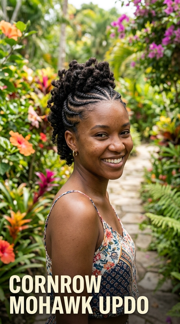 Cornrow Mohawk Updo