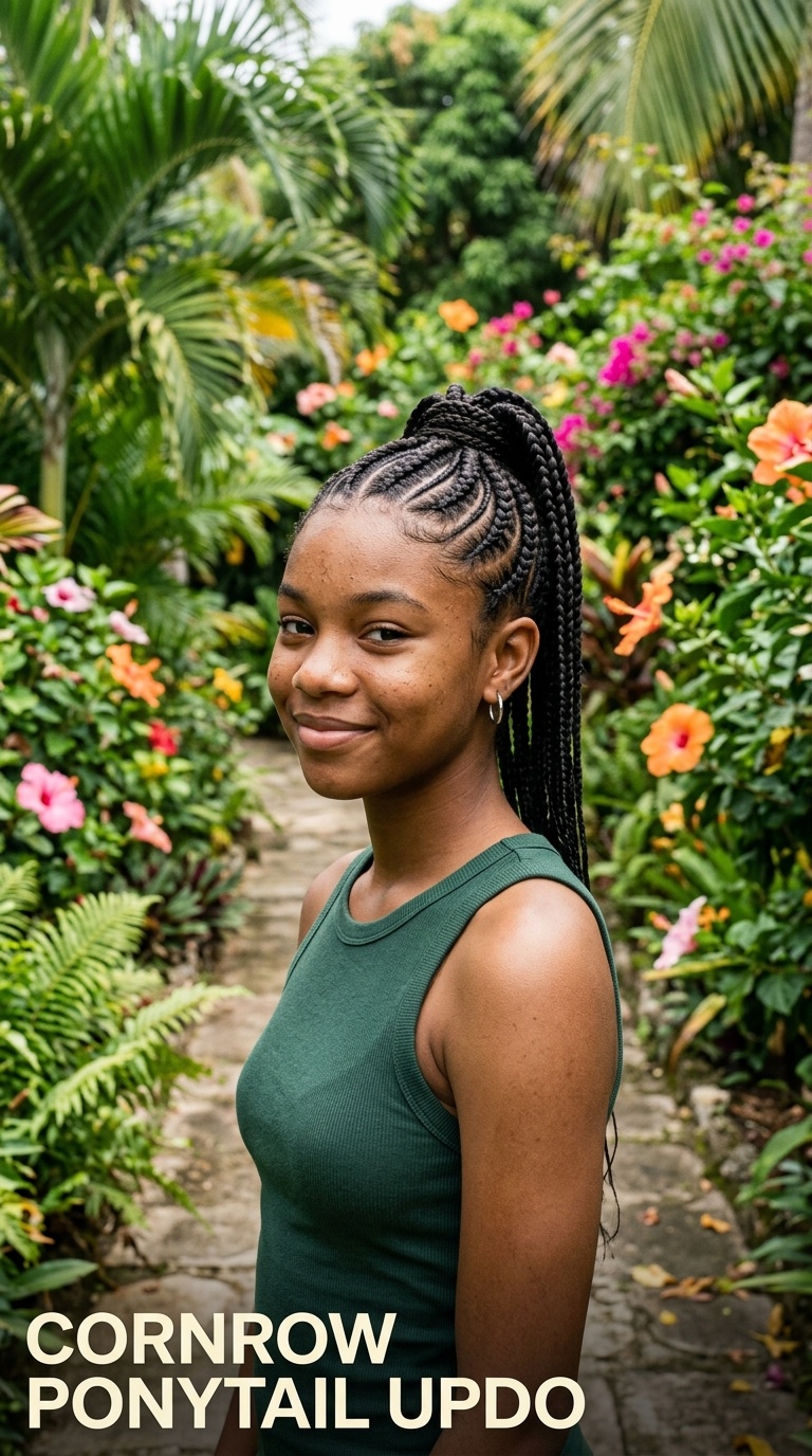 Cornrow Ponytail Updo