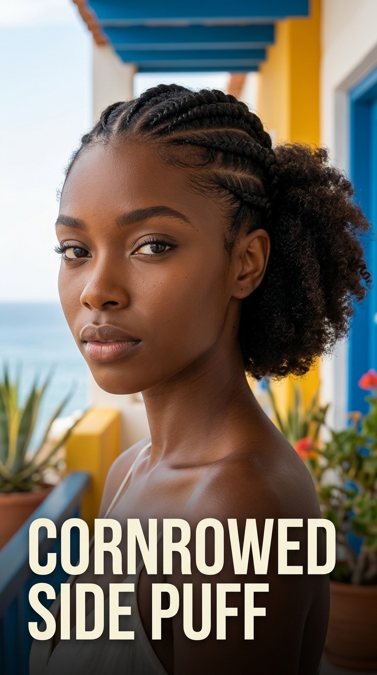 Cornrowed Side Puff