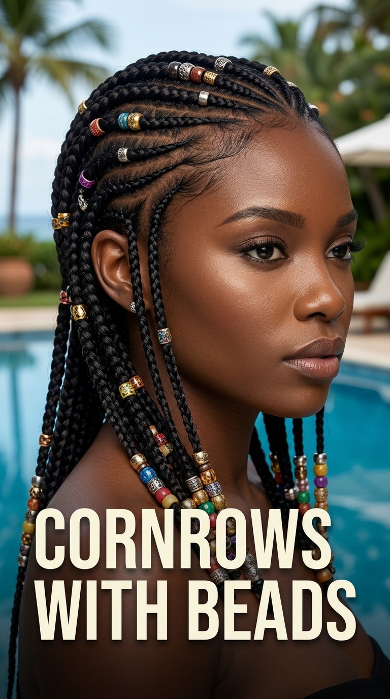 Cornrows with Beads