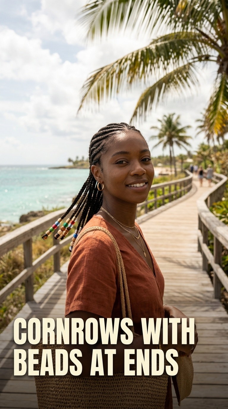 Cornrows with Beads at Ends