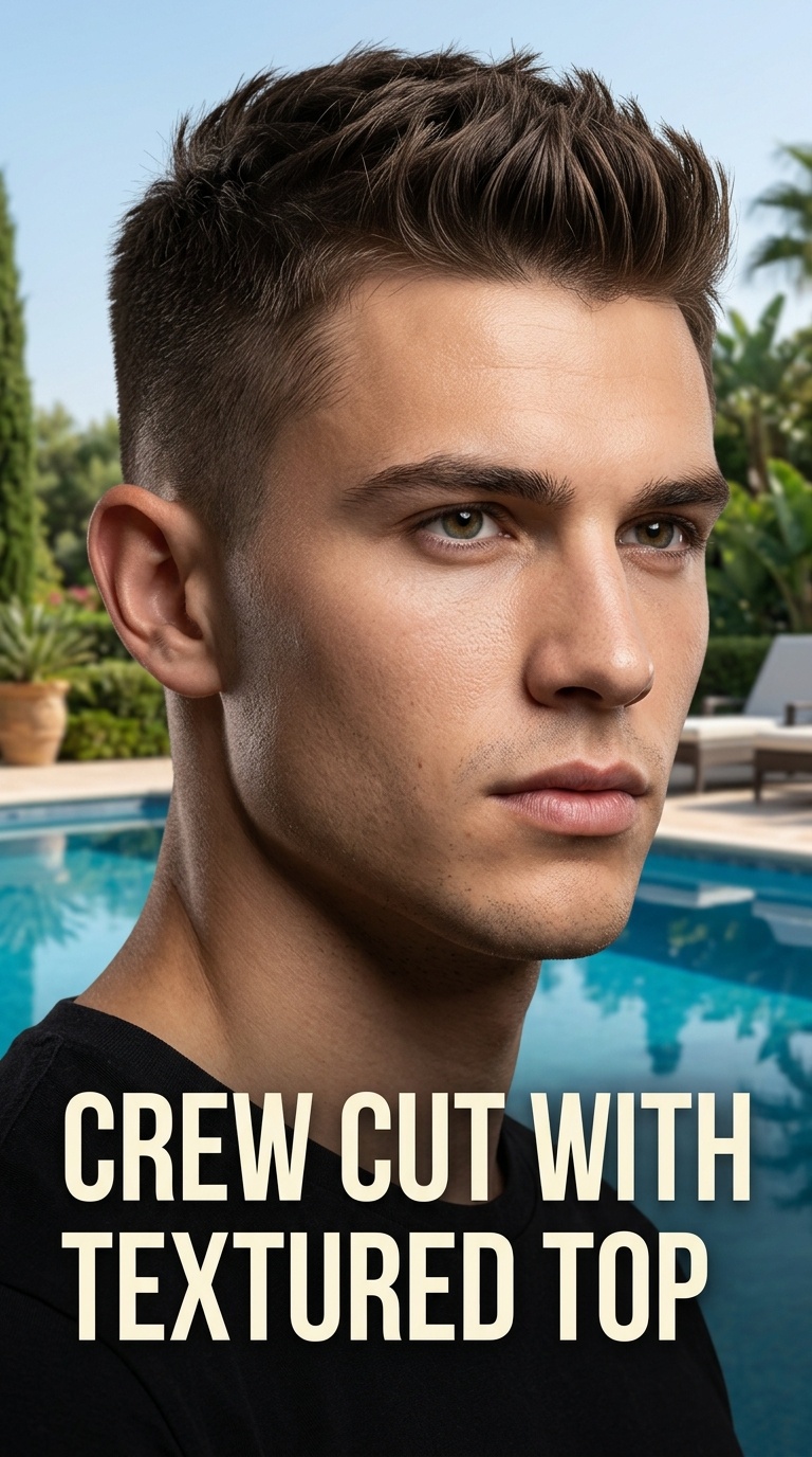 Crew Cut with Textured Top