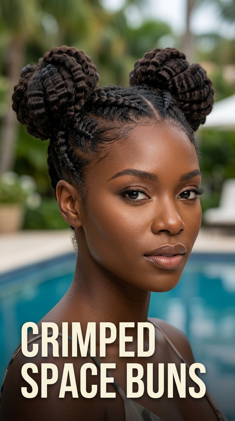 Crimped Space Buns