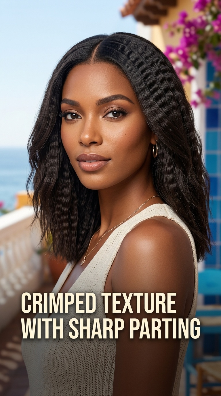 Crimped Texture with Sharp Parting