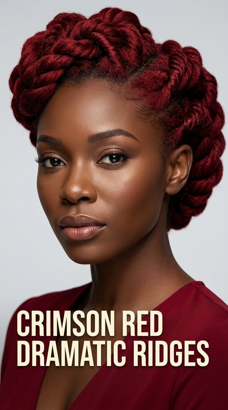 Crimson Red Dramatic Ridges