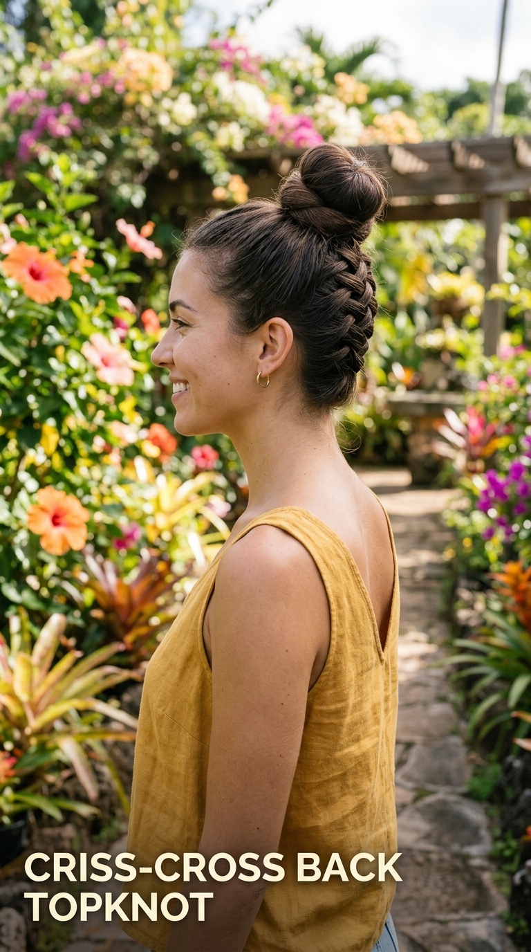 Criss-Cross Back Topknot