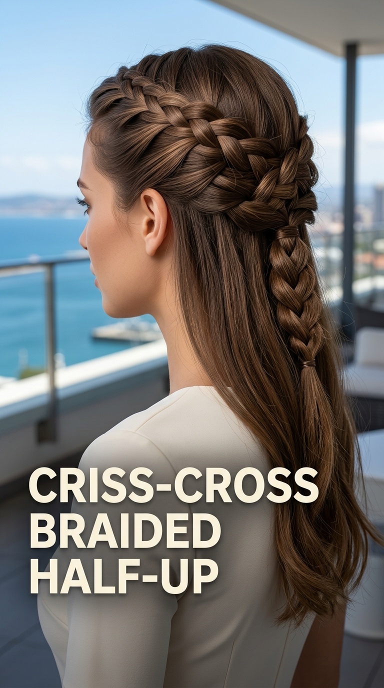 Criss-Cross Braided Half-Up