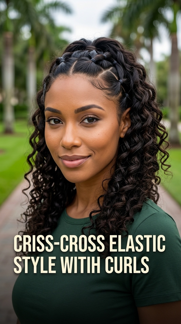 Criss-Cross Elastic Style with Curls