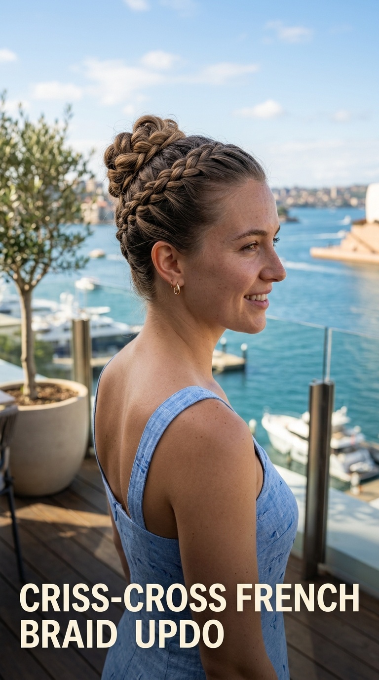 Criss-Cross French Braid Updo