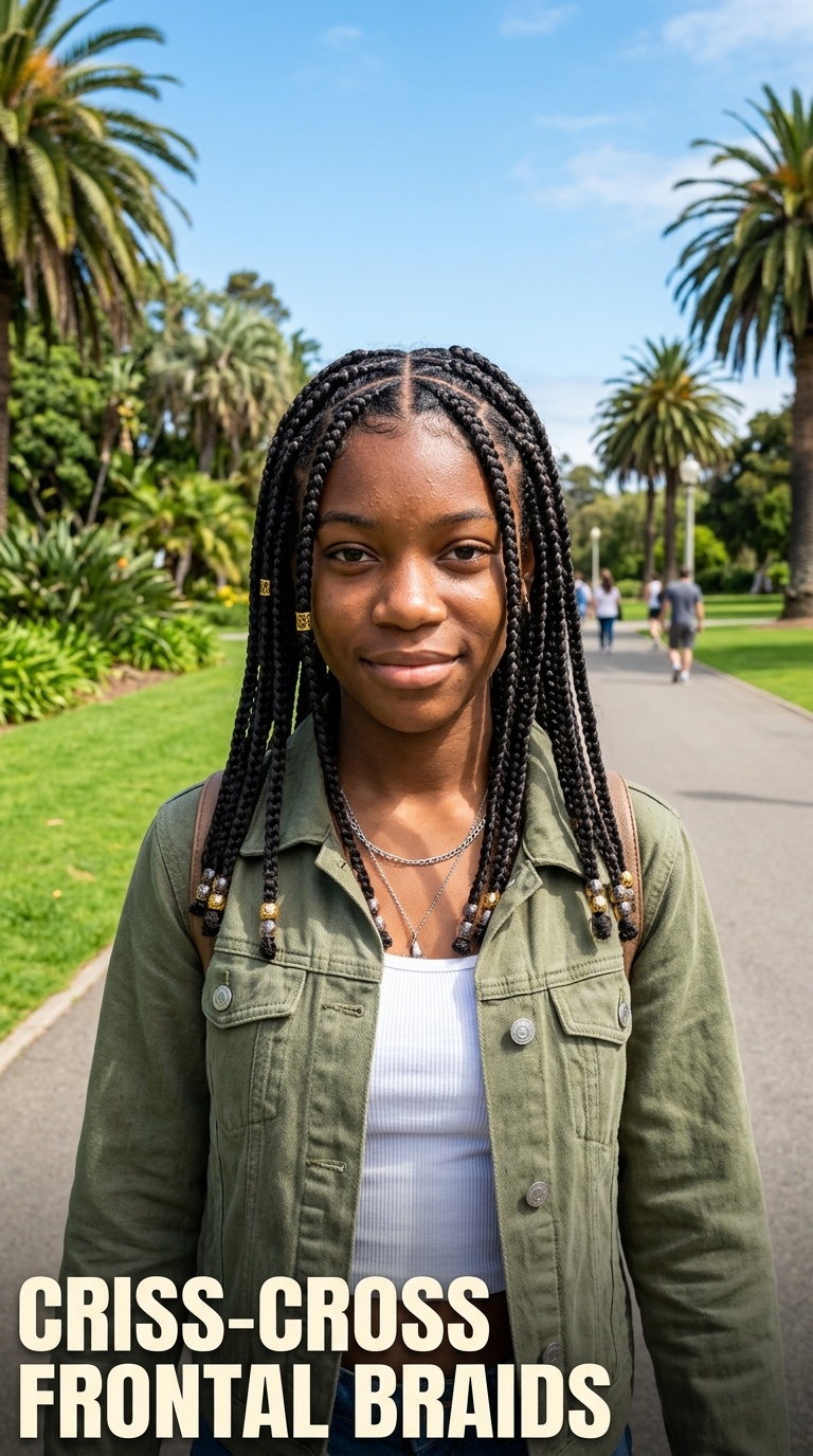Criss-Cross Frontal Braids