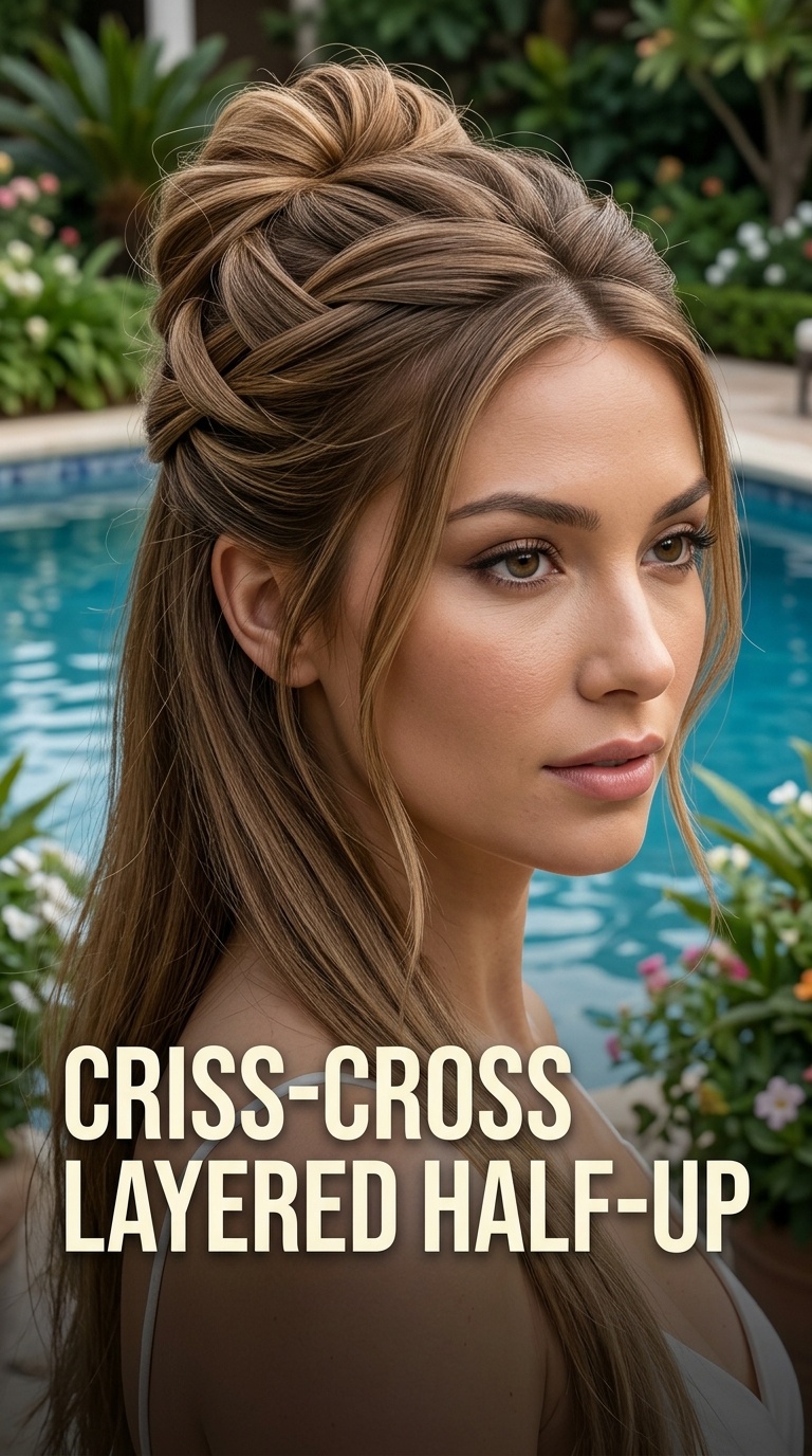 Criss-Cross Layered Half-Up