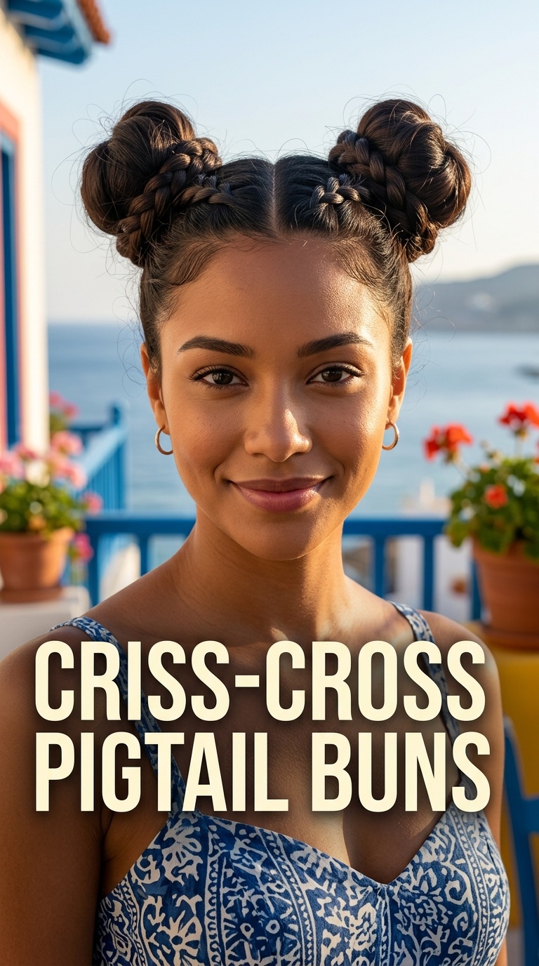 Criss-Cross Pigtail Buns