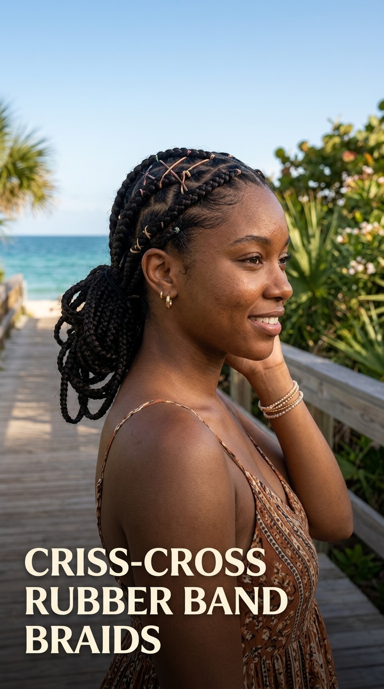 Criss-Cross Rubber Band Braids