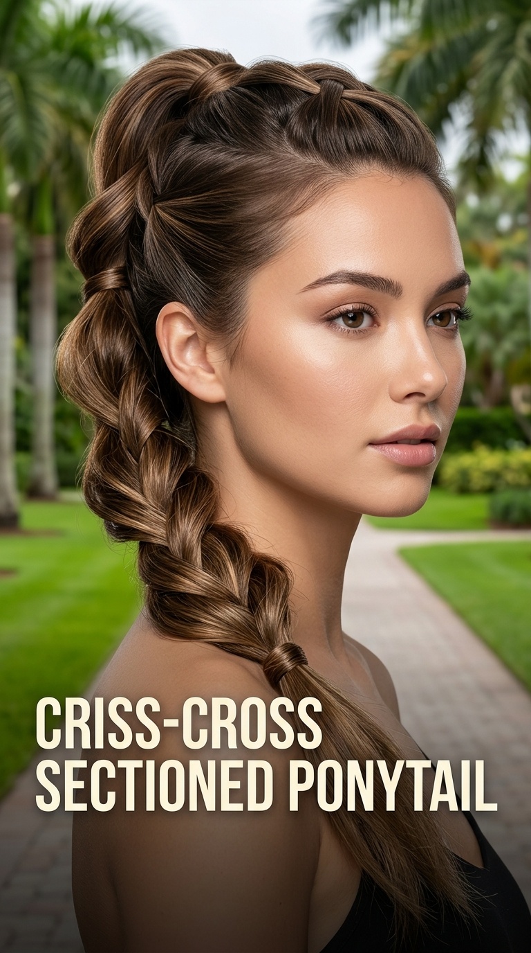 Criss-Cross Sectioned Ponytail