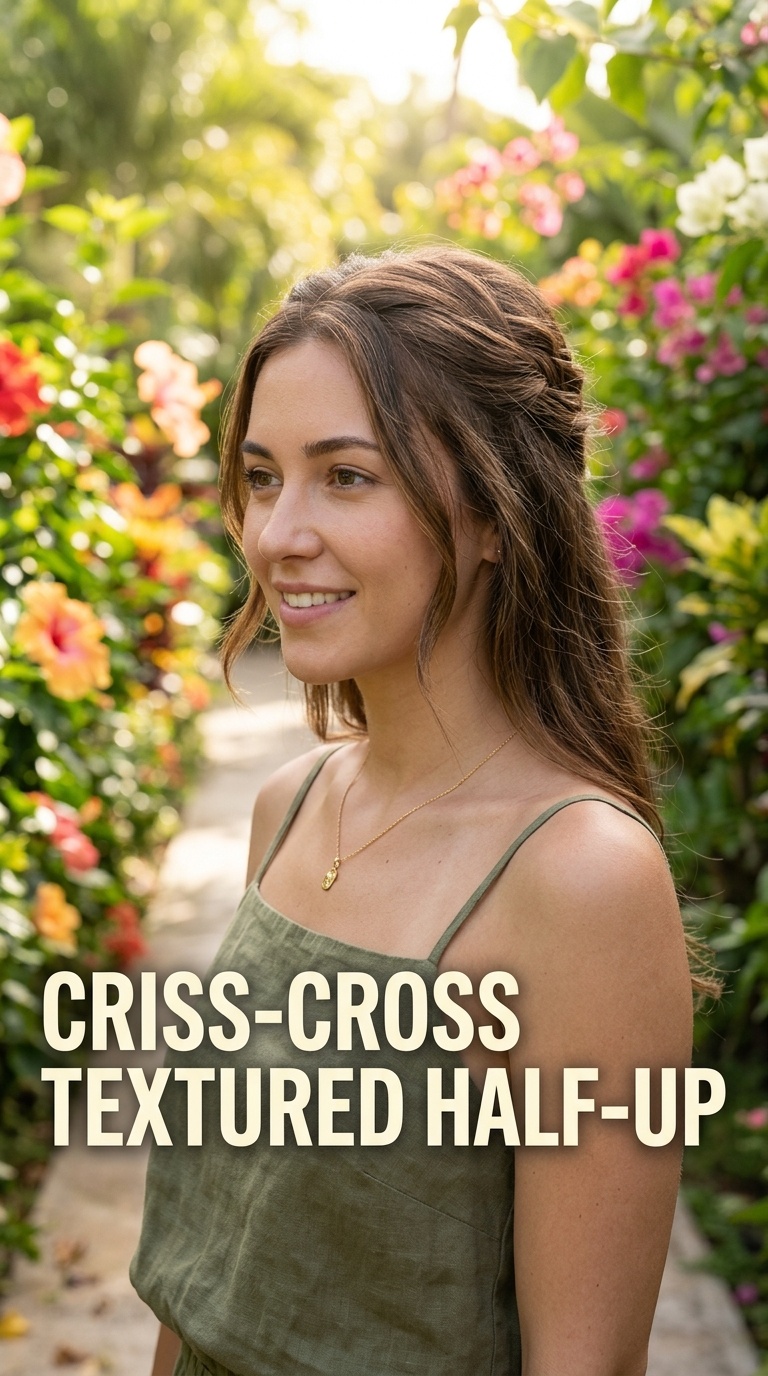Criss-Cross Textured Half-Up