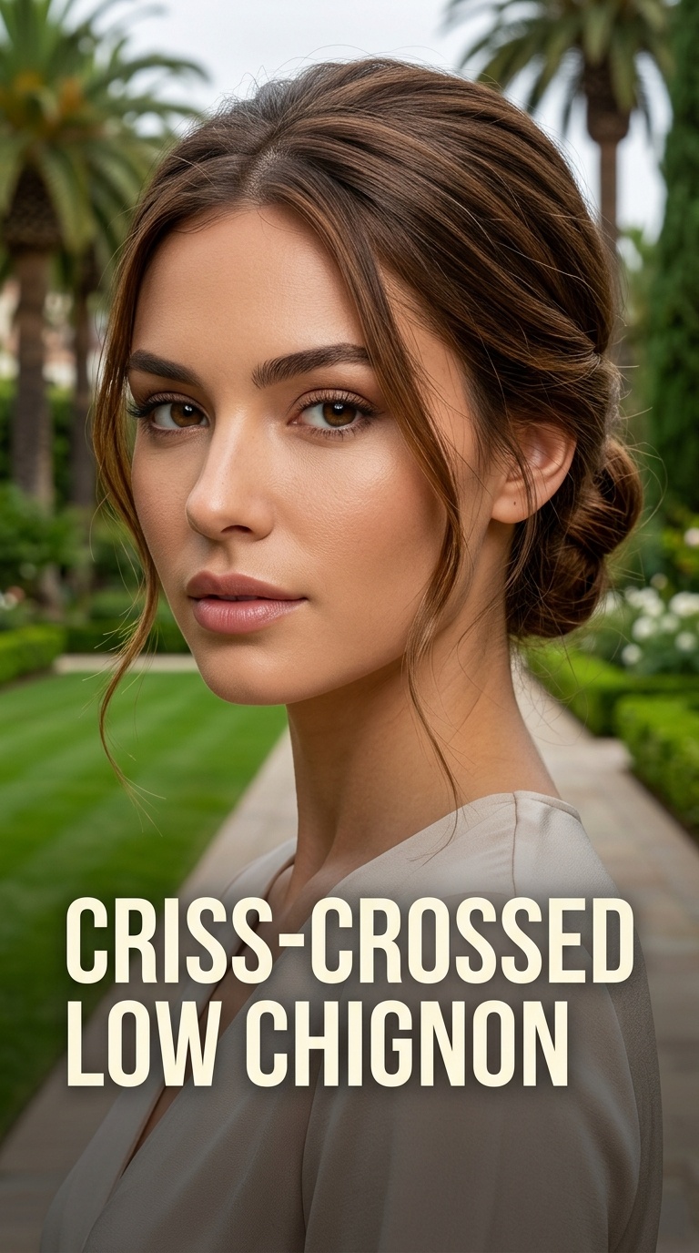 Criss-Crossed Low Chignon