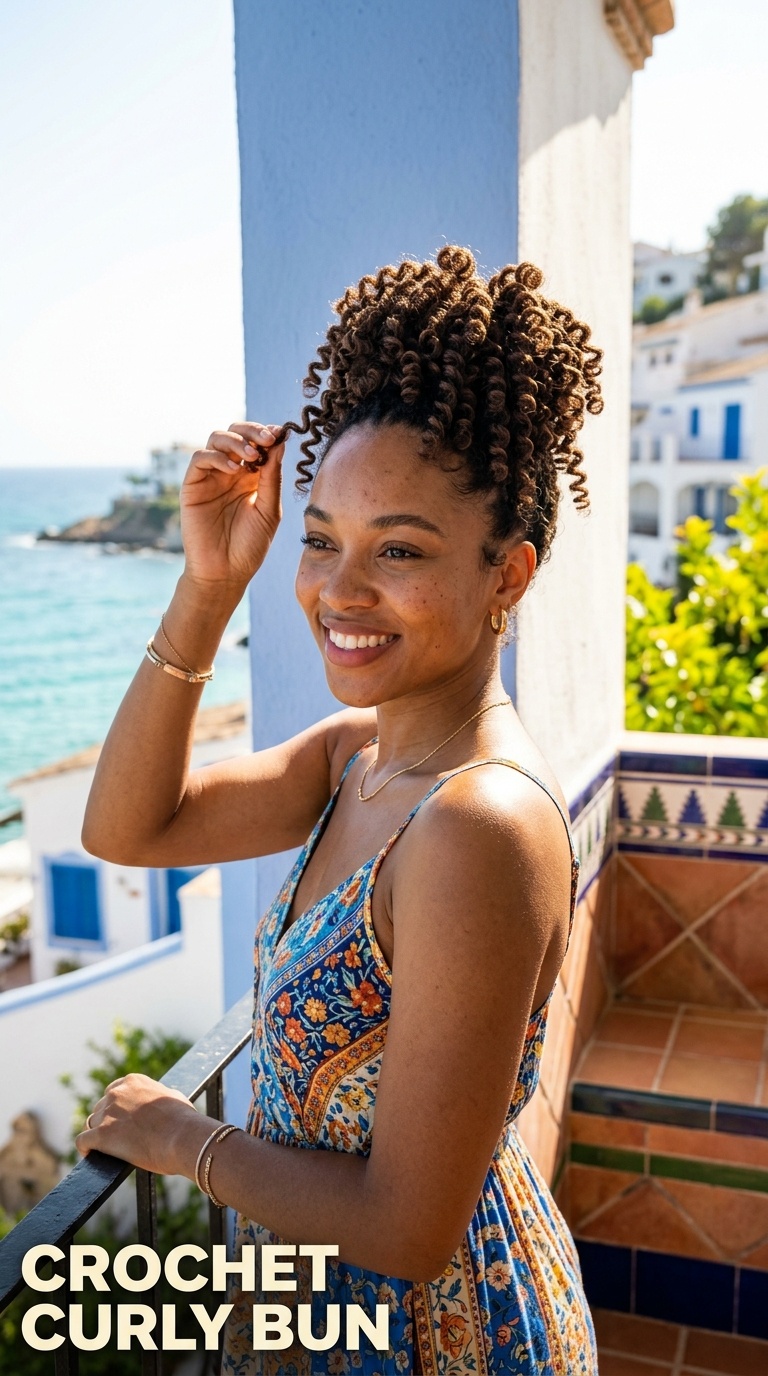 Crochet Curly Bun