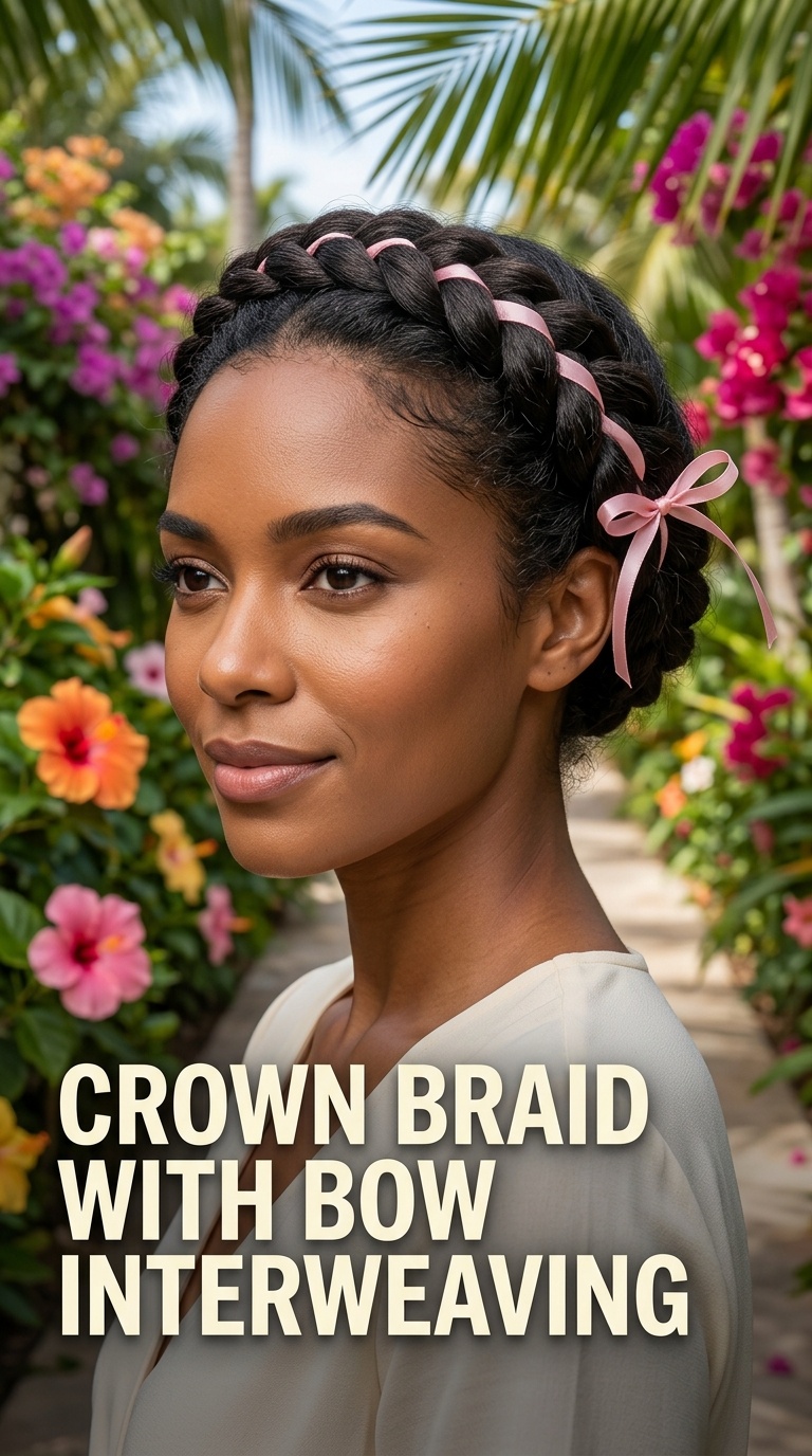 Crown Braid with Bow Interweaving