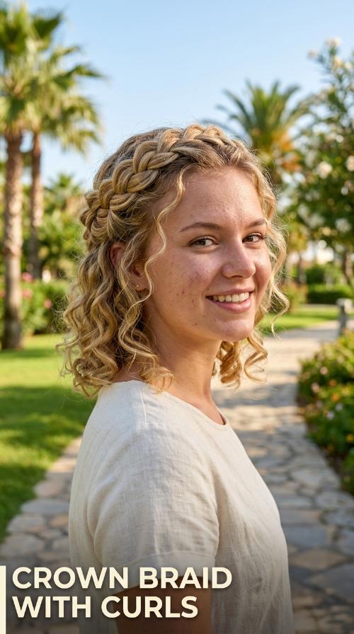Crown Braid with Curls