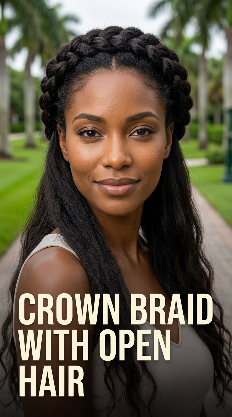 Crown Braid with Open Hair