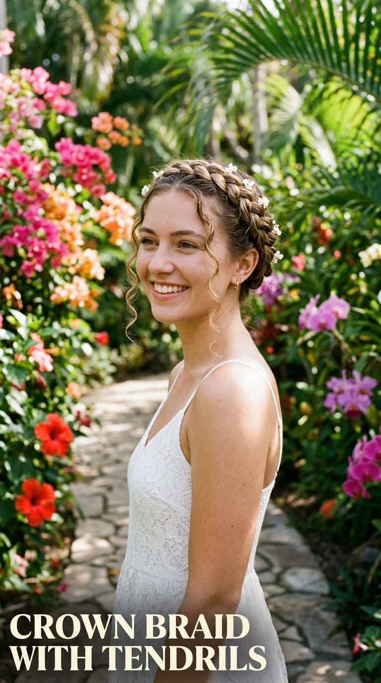 Crown Braid with Tendrils