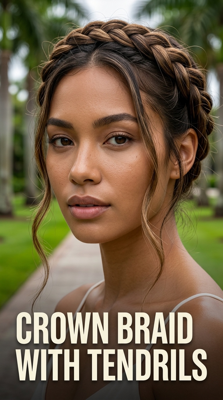 Crown Braid with Tendrils