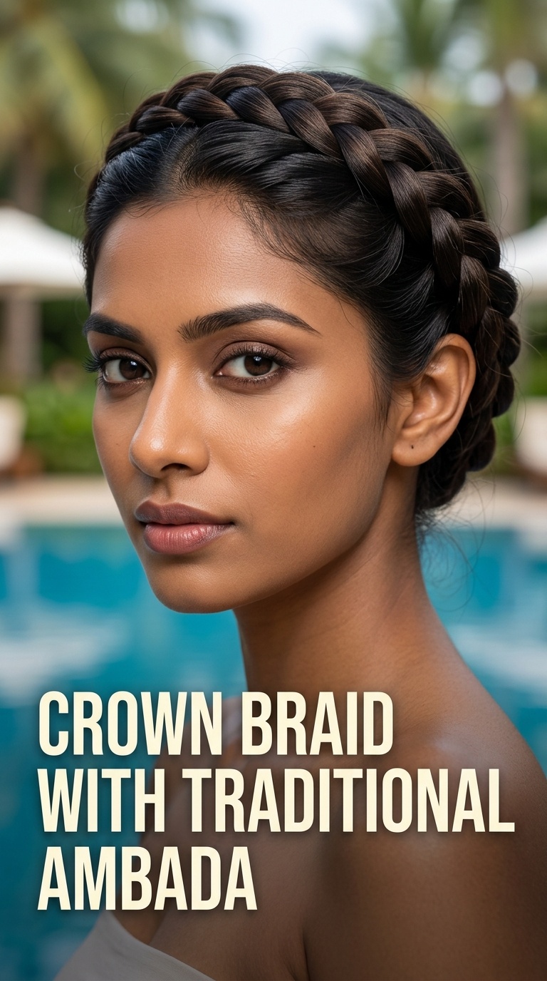 Crown Braid with Traditional Ambada