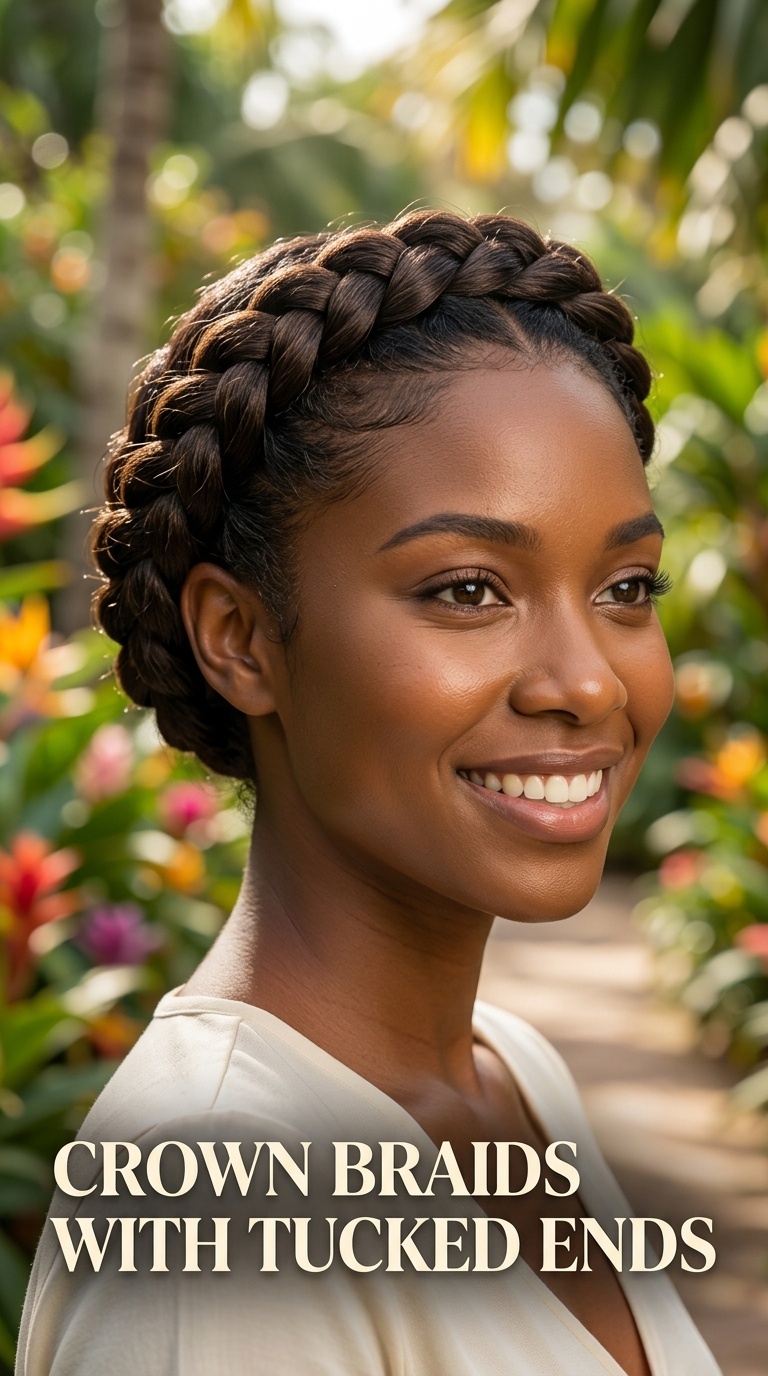 Crown Braids with Tucked Ends