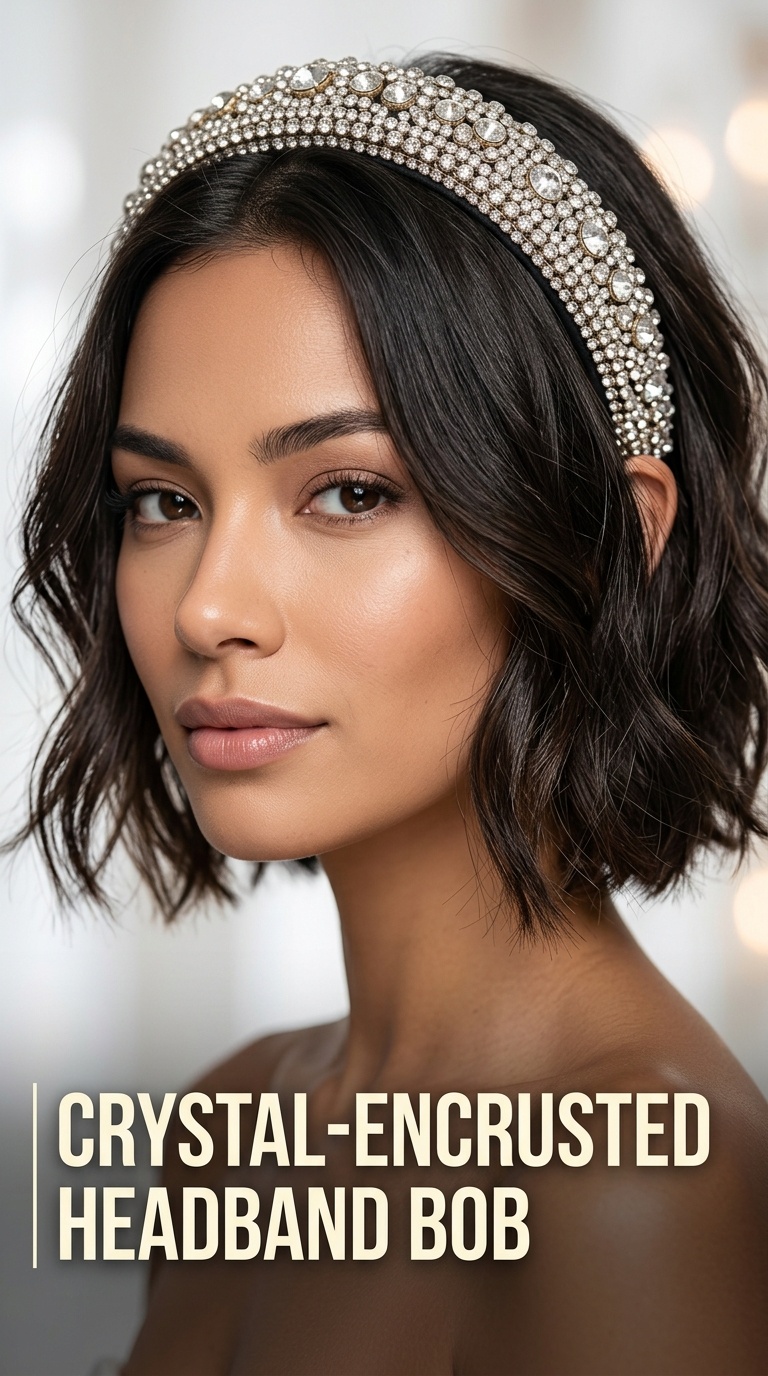 Crystal-Encrusted Headband Bob