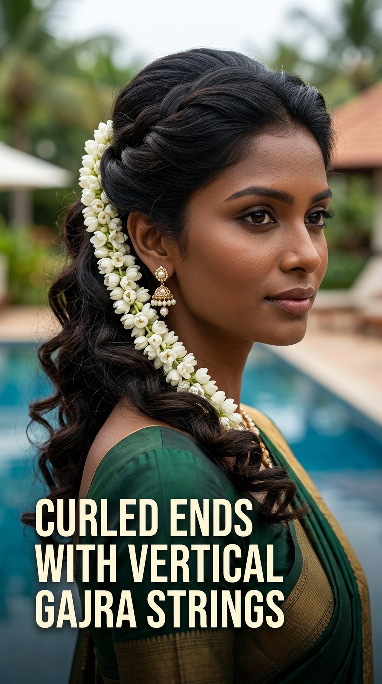 Curled Ends with Vertical Gajra Strings