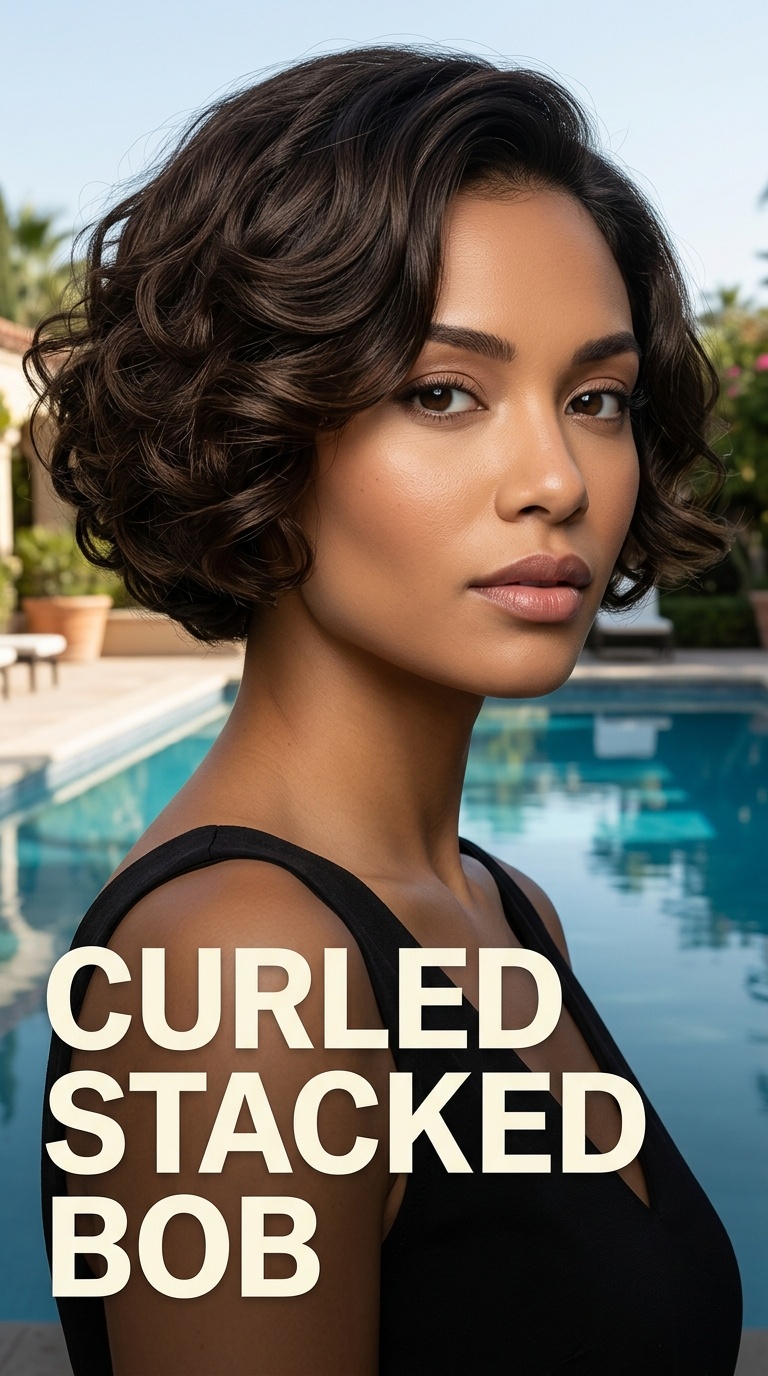 Curled Stacked Bob