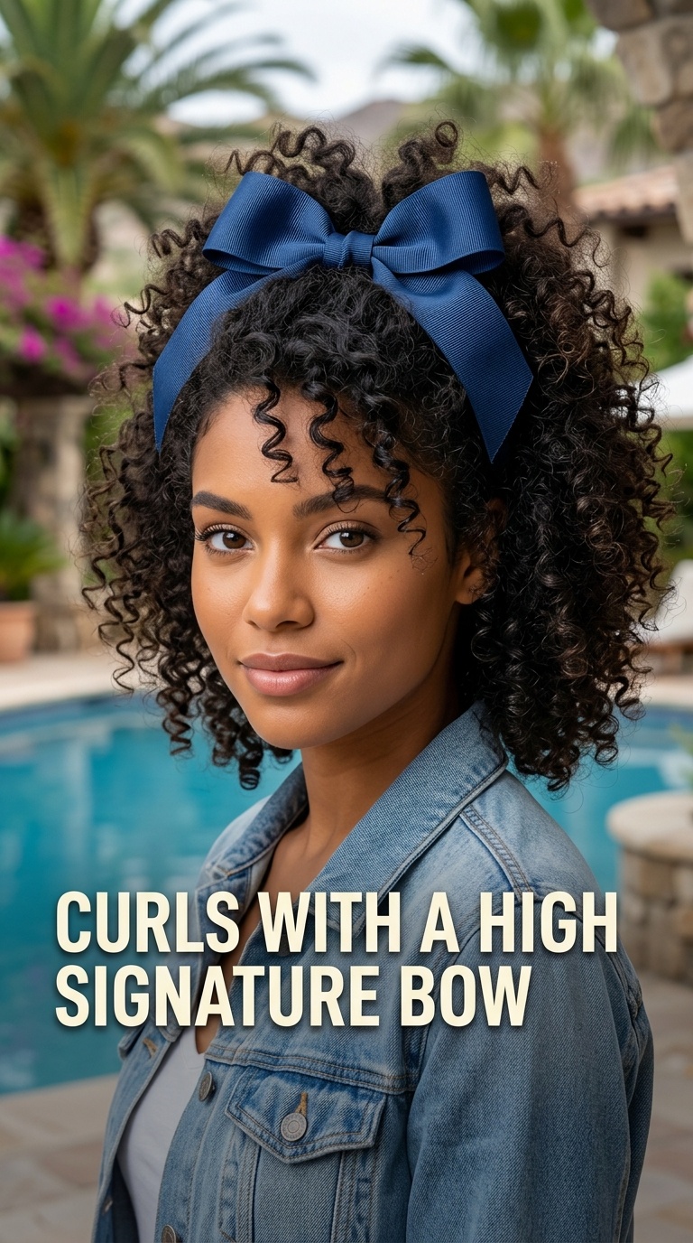 Curls with a High Signature Bow
