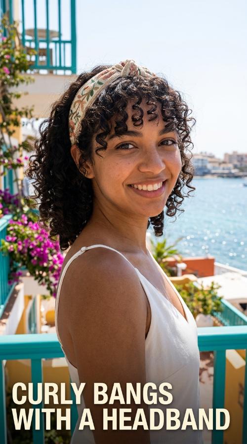 Curly Bangs with a Headband