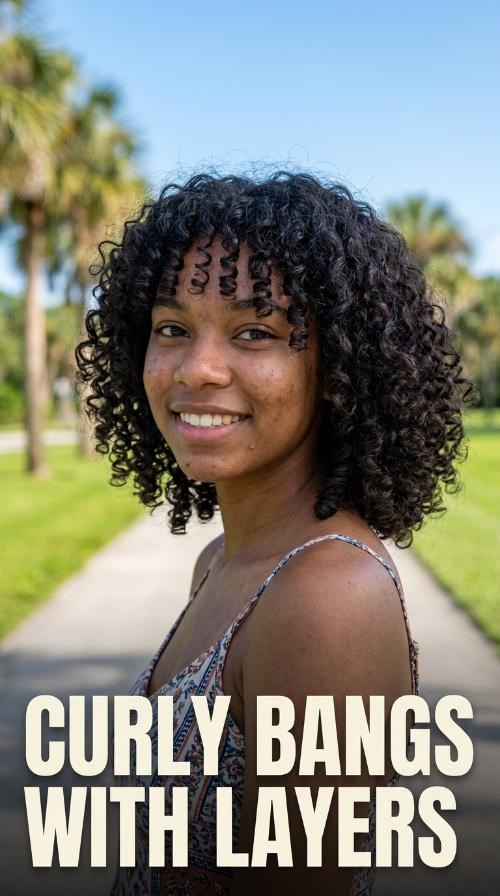 Curly Bangs with Layers