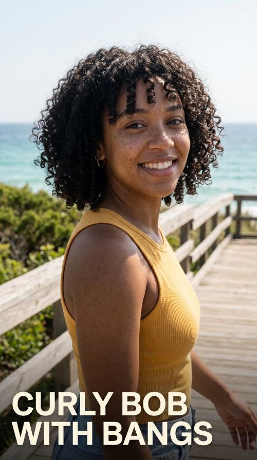 Curly Bob with Bangs