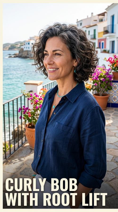 Curly Bob with Root Lift
