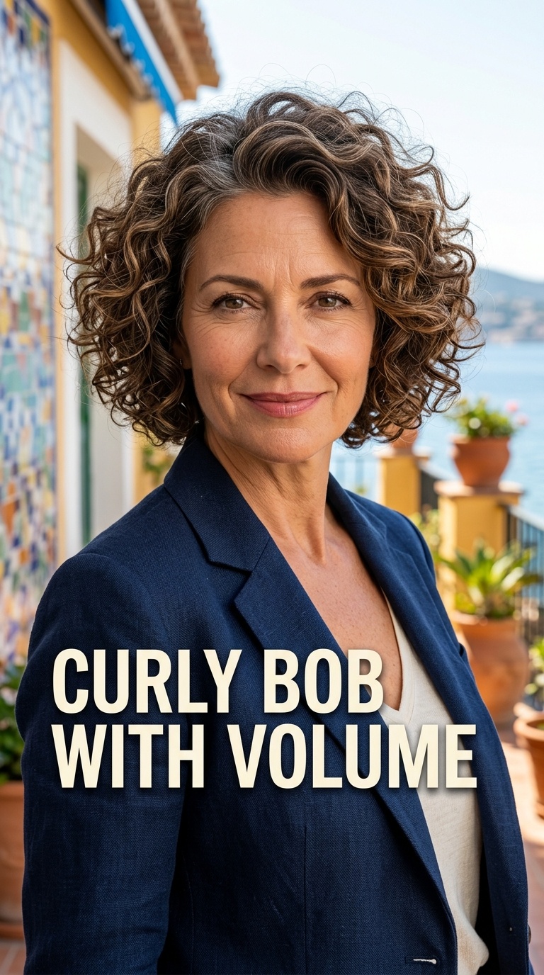 Curly Bob with Volume