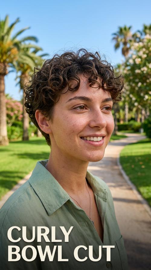 Curly Bowl Cut