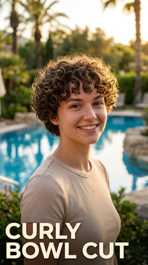 Curly Bowl Cut