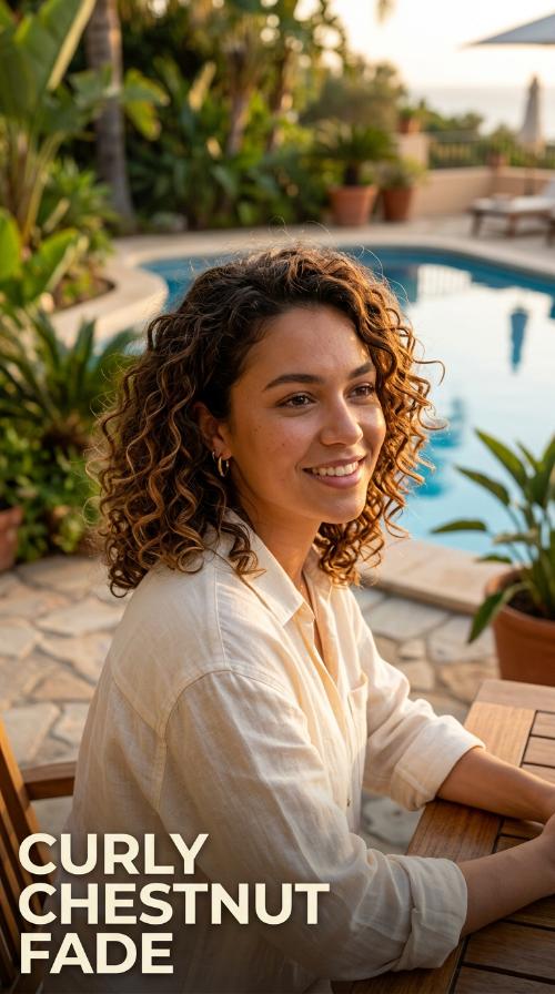 Curly Chestnut Fade
