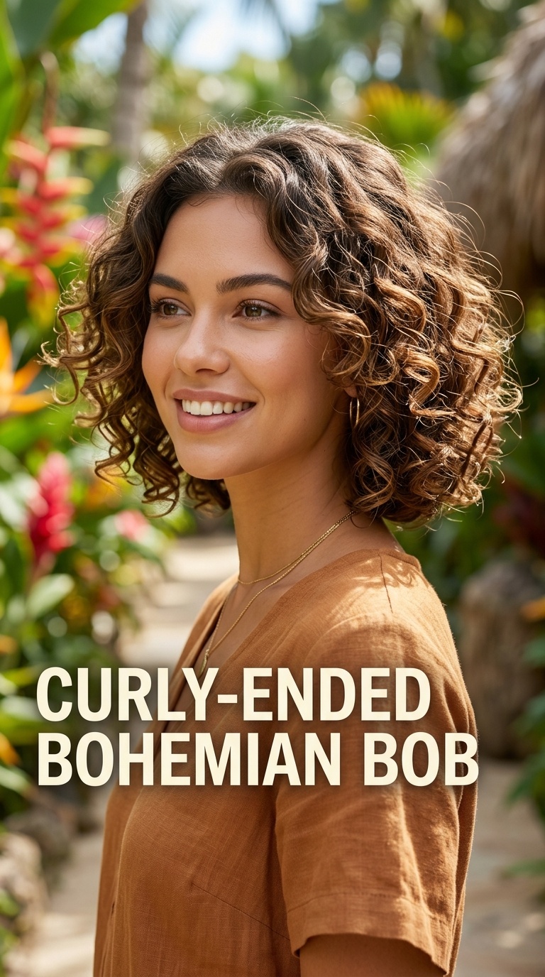 Curly-Ended Bohemian Bob