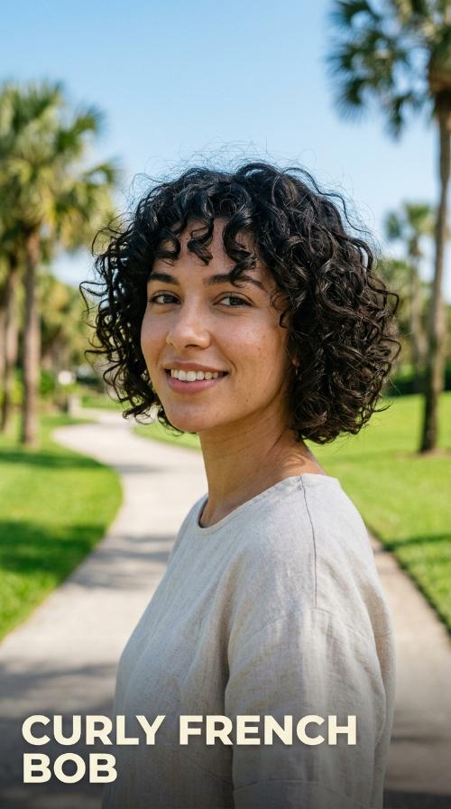 Curly French Bob