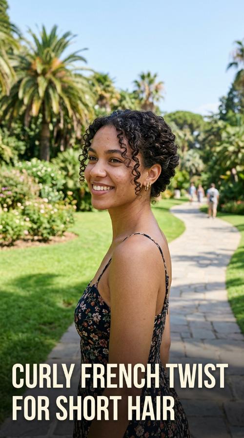 Curly French Twist for Short Hair